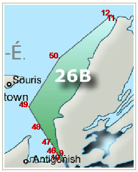 Lobster Fishing Area 26b – Coordinates Table