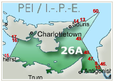 Carte de la pêche du crabe commun Zone 26. Voir les détails ci-dessous"