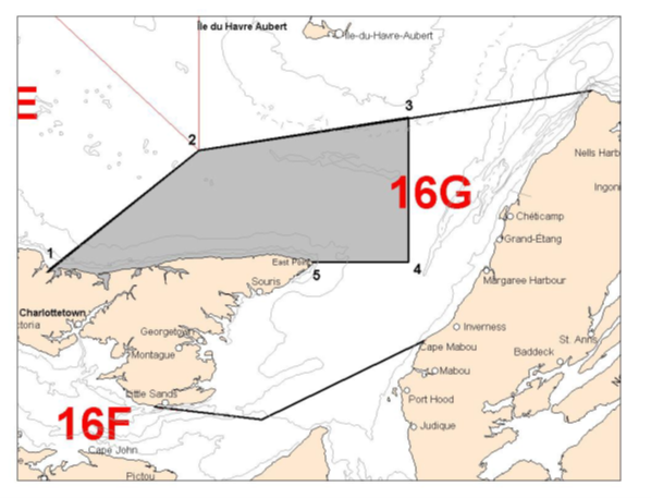 Carte 1 défini la partie nord de la ZPH 16G. Les points illustrant la partie nord de la ZPH 16G sont définis ci-dessous.