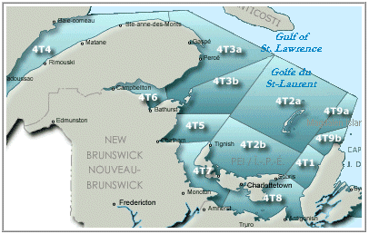 Carte des zone de peche de poisson de fond